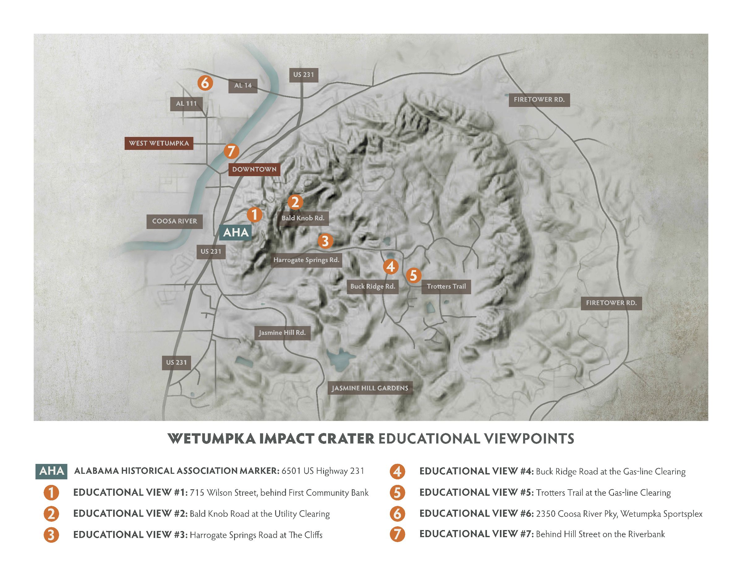 Map of Wetumpka impact structure